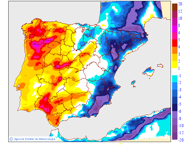 Variation des temp�ratures maximales par rapport au jour pr�c�dent