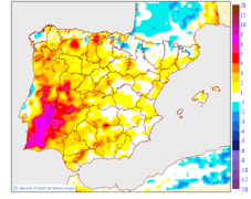 Variaci�n de las temperaturas m�nimas respecto al d�a anterior