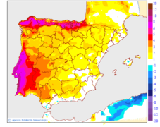Variaci� de les temperatures m�ximes respecte al dia anterior