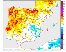 Variaci� de les temperatures m�nimes respecte al dia anterior