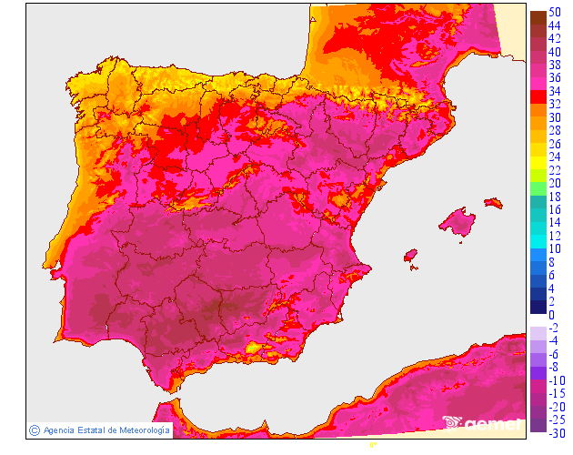 Maximum temperatures