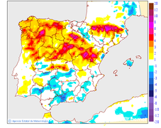 Variaci� de les temperatures m�nimes respecte al dia anterior