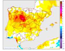 Variaci� de les temperatures m�ximes respecte al dia anterior