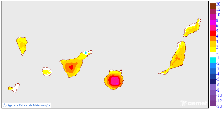 Variation des temp�ratures maximales par rapport au jour pr�c�dent