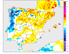 Variaci�n de las temperaturas m�nimas respecto al d�a anterior