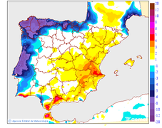 Variaci�n de las temperaturas m�ximas respecto al d�a anterior