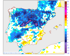 Variaci�n de las temperaturas m�nimas respecto al d�a anterior