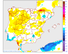 Variaci� de les temperatures m�ximes respecte al dia anterior