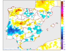 Variation des temp�ratures minimales par rapport au jour pr�c�dent