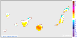 Variation des temp�ratures minimales par rapport au jour pr�c�dent