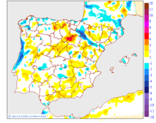 Minimum temperatures variation regarding the day before