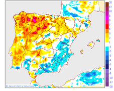 Minimum temperatures variation regarding the day before