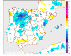 Variaci� de les temperatures m�nimes respecte al dia anterior