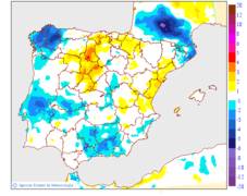 Variaci� de les temperatures m�ximes respecte al dia anterior