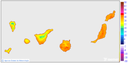 Maximum temperatures for tomorrow in the Canary Islands