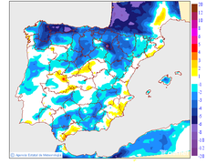 Maximum temperatures variation regarding the day before