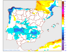Variaci�n das temperaturas m�ximas respecto ao d�a anterior