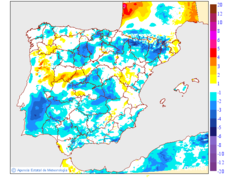 Variaci�n de las temperaturas m�nimas respecto al d�a anterior