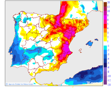 Variaci�n de las temperaturas m�ximas respecto al d�a anterior