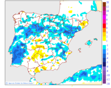 Variaci�n de las temperaturas m�nimas respecto al d�a anterior