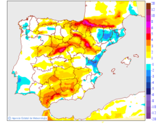 Variaci�n de las temperaturas m�ximas respecto al d�a anterior