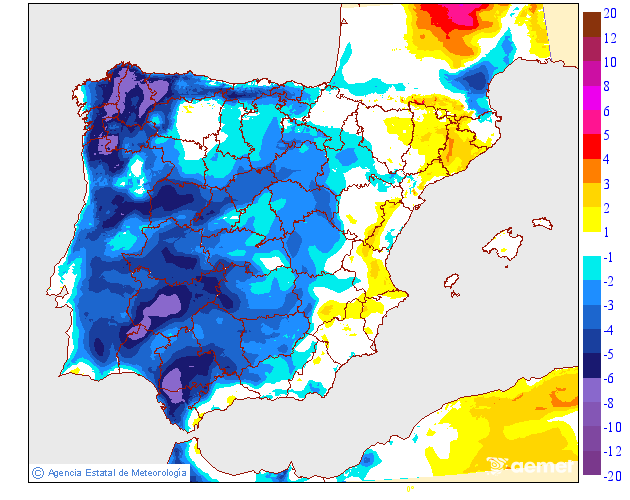 Variation des temp�ratures maximales par rapport au jour pr�c�dent