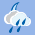 Icono de nuboso con lluvia noche