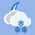 Icono de nuboso con nieve noche