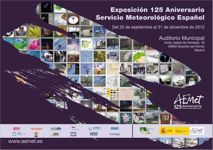 Cartel de la exposición del 125 aniversario del Servicio Meteorológico Español