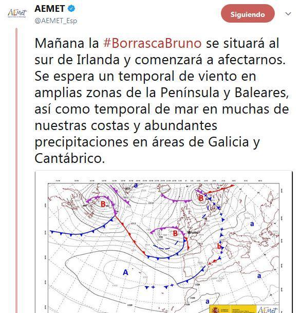 Repercusión de Bruno en las redes sociales