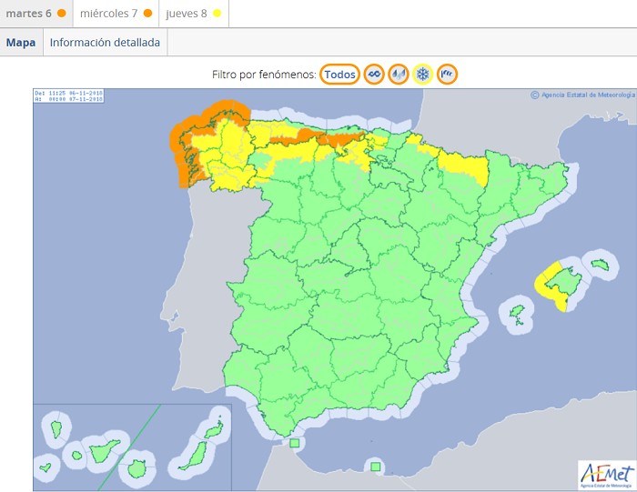 Avisos en vigor el día 6 de noviembre.