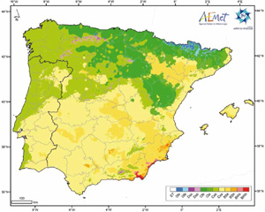 Clasificación climática de Köppen-Geiger en la península Ibérica y Baleares