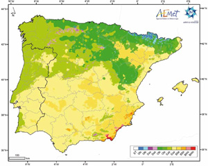 Clasificación climática de Köppen-Geiger en la península Ibérica y Baleares