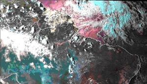 Imagen del satélite MSG sobre Sudamérica