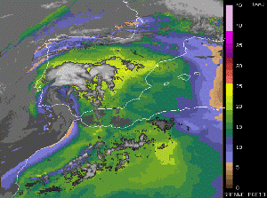 NWC SAF: Agua Precipitable en Niveles Medios