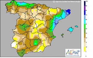 Ejemplo probabilidad de precipitación obtenida aplicando una adaptación estadística