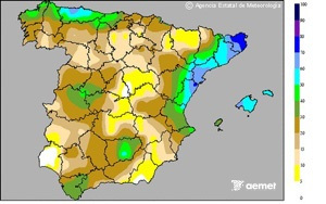 Ejemplo probabilidad de precipitación obtenida aplicando una adaptación estadística
