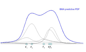 Función de distribución de probabilidad optimizada en el método de adaptación estadística BMA