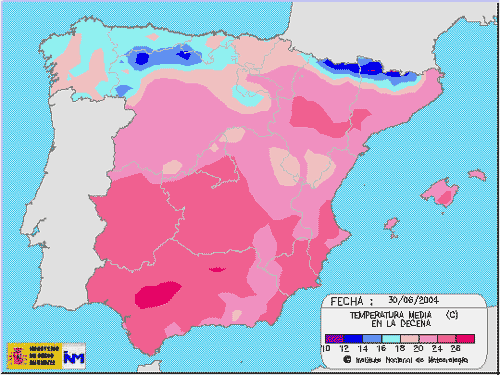 Nuevos máximos de temperatura en junio 2004