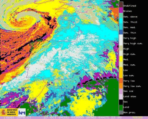 Producto de clasificación de nubes elaborado en el SAF NWC