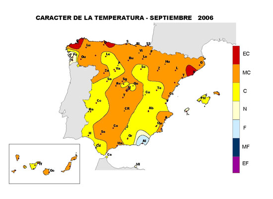 Caracter de la temperatura en septimbre