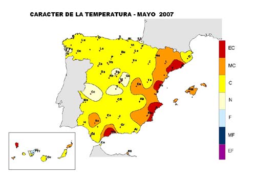Carácter de la temperatura - Mayo 2007