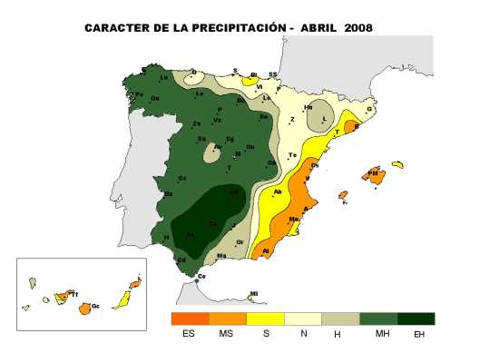 Precipitación abril 2008