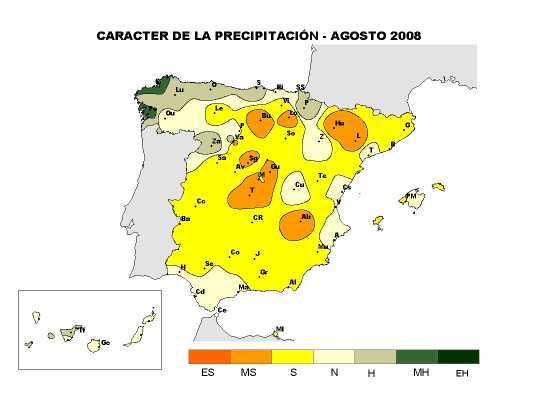 Precipitación agosto 2008