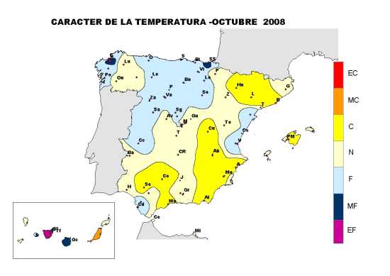 Temperaturas octubre 2008