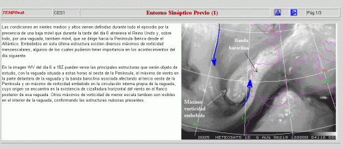 Página básica de un antiguo módulo TEMPO (CES1) en formato web con la distribución típica de paneles, texto, figuras o animaciones, y botones de manejo en el navegador.