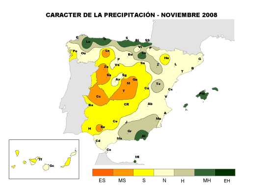 Precipitación noviembre 2008