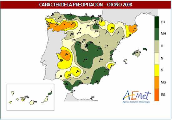 Precipitación otoño 2008