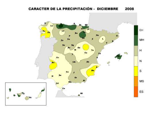 Precipitación diciembre 2009