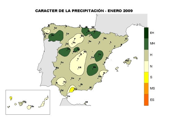 Precipitación enero 2009